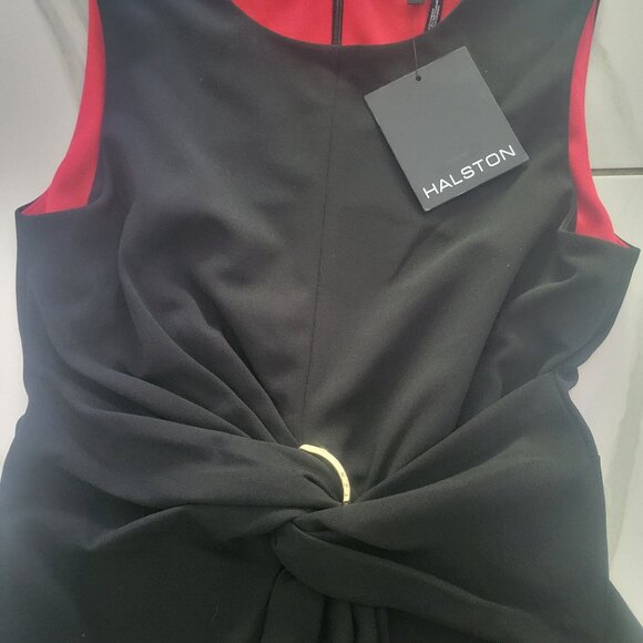 Halston NWT Sleek Black Formal Dress - Picture 8 of 11